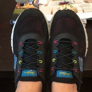 Black Skechers Tennis Shoes, Size 8